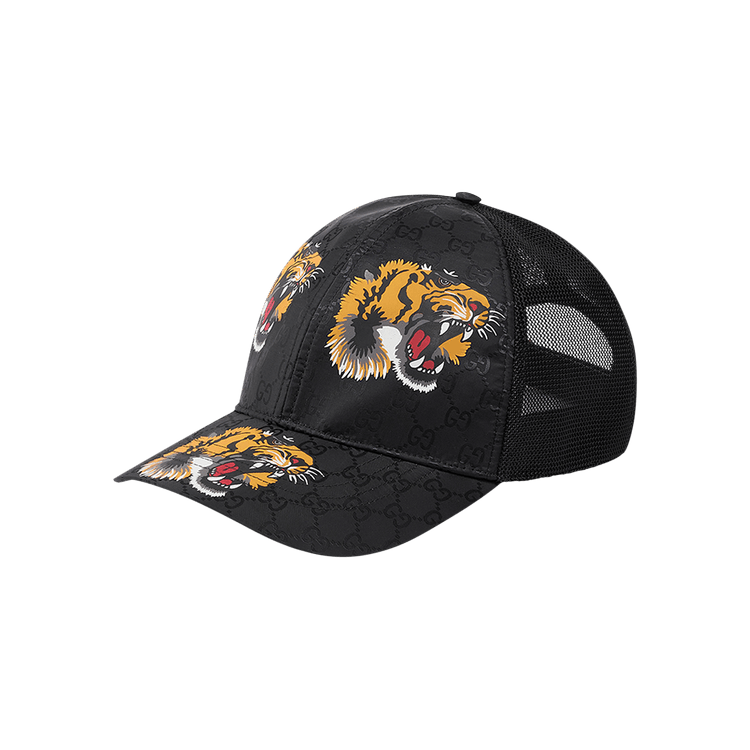 Gucci GG Baseball Hat With Tiger Print 'Black'
