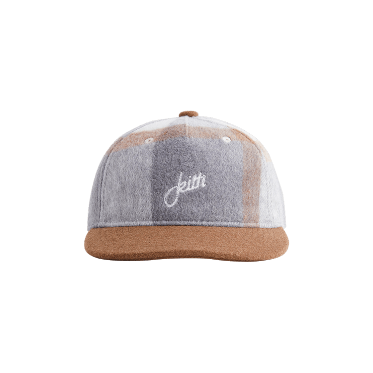 Kith Kids Plaid Cap 'Ghost Grey'