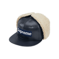 Supreme Leather Earflap Box Logo New Era 'Navy'