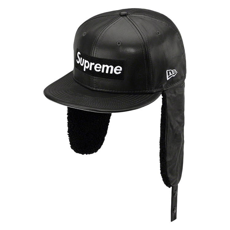 Supreme Leather Earflap Box Logo New Era 'Black'