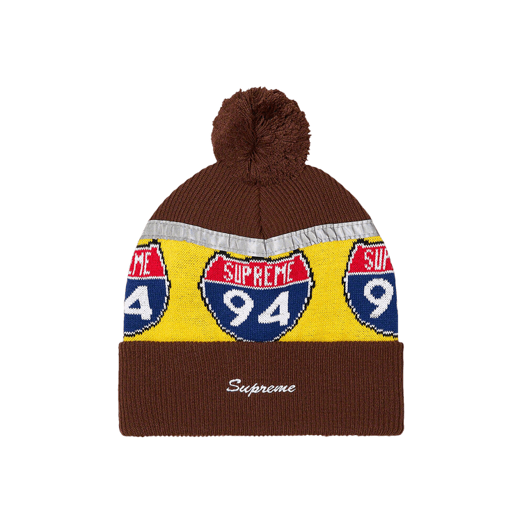 Supreme Interstate Reflective Beanie 'Brown'