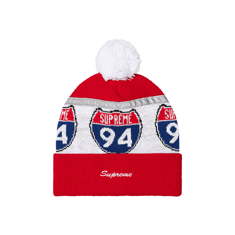 Supreme Interstate Reflective Beanie 'Red'