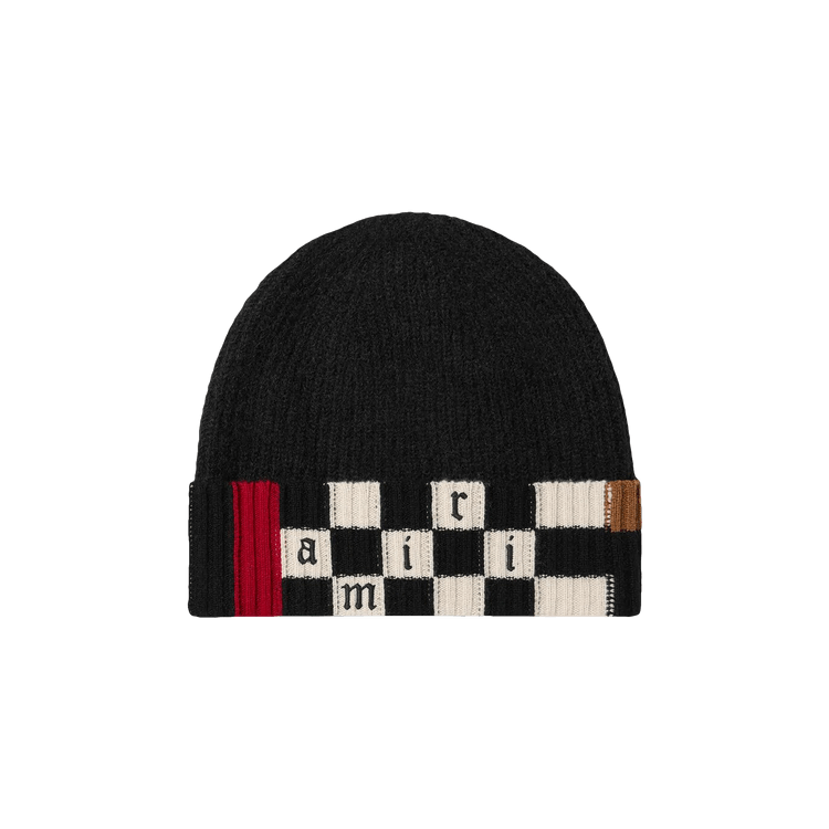 Amiri Checkered Logo Beanie 'Black'