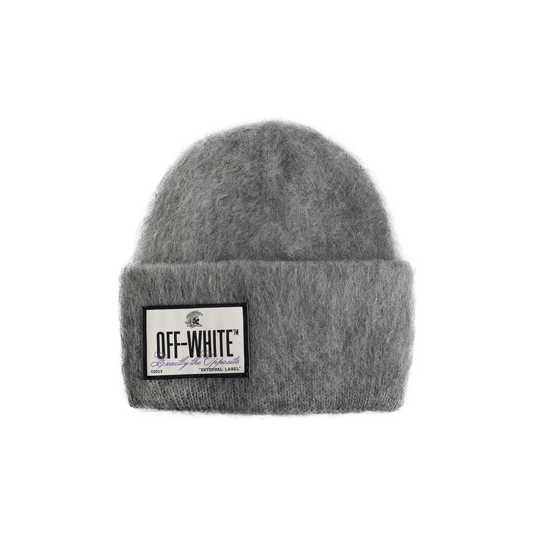 Off-White Wave Tag Mohair Beanie 'Melange Grey'
