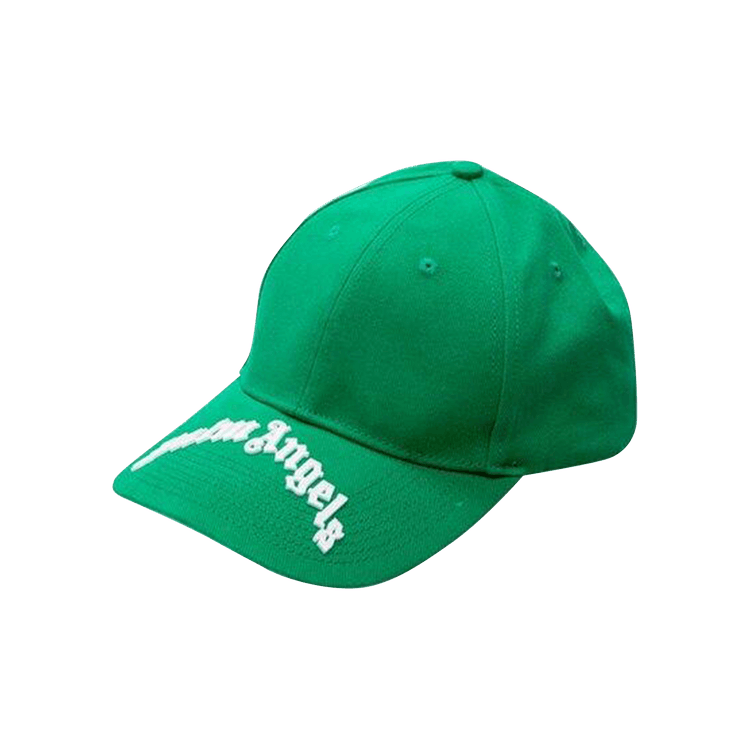 Palm Angels Curved Logo Cap 'Green/White'
