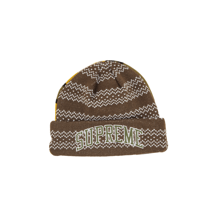 Supreme x New Era Split Beanie 'Brown'