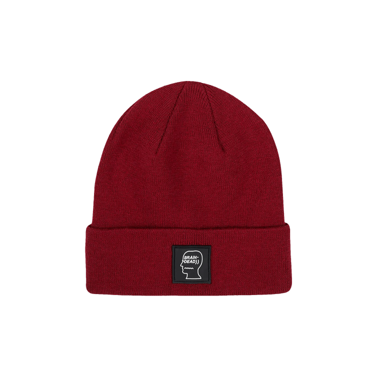 Brain Dead Logo Head Wool Beanie 'Maroon'