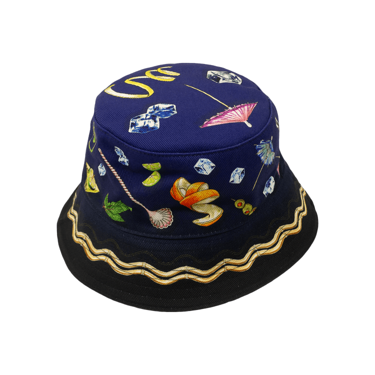 Casablanca Casa Club Nuit Printed Bucket Hat 'Navy Blue'