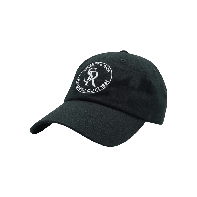 Sporty & Rich Logo Embroidered Cap 'Faded Black/White'