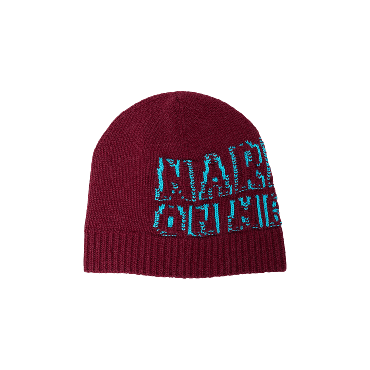 Marni Intarsia Logo Beanie 'Wine'