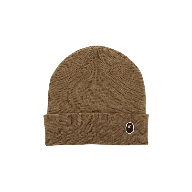BAPE Ape Head One Point Knit Cap 'Beige'