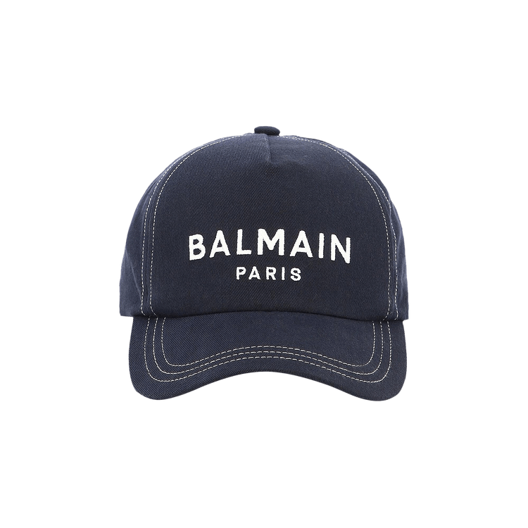 Balmain Cap 'Bleu Marine Foncé/Blanc'