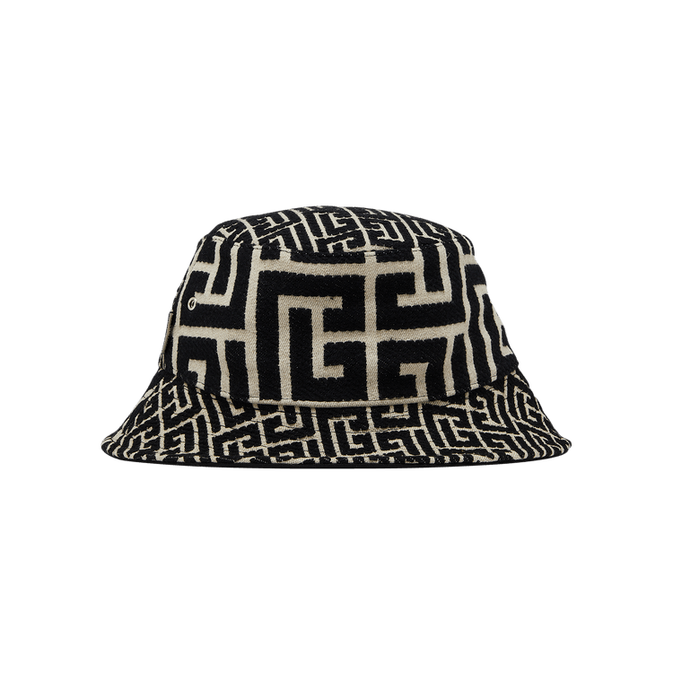 Balmain Mix Monogram Jacquard Bucket Hat 'Ivoiry/Noir'