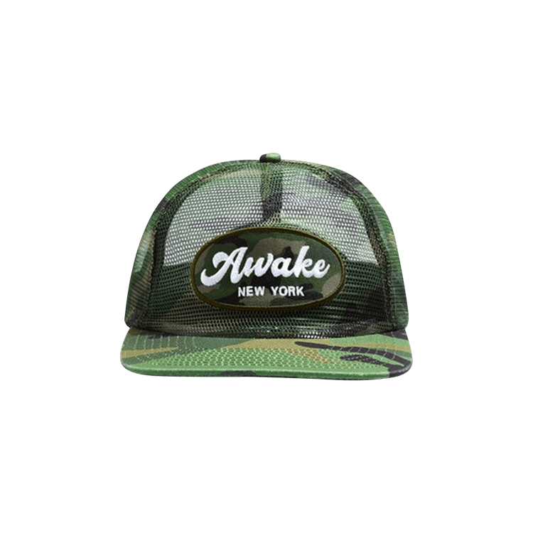 Awake NY Logo Patch Mesh Trucker Hat 'Camo'