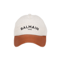Balmain Logo Cotton Cap 'Natural/Black'