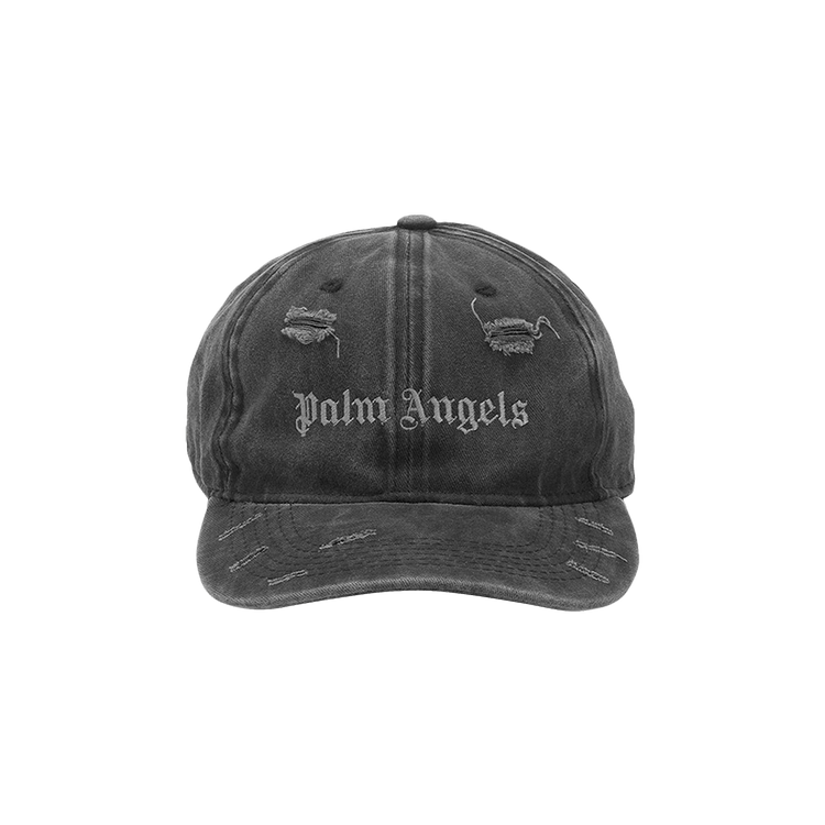 Palm Angels Ripped Logo Cap 'Grey'
