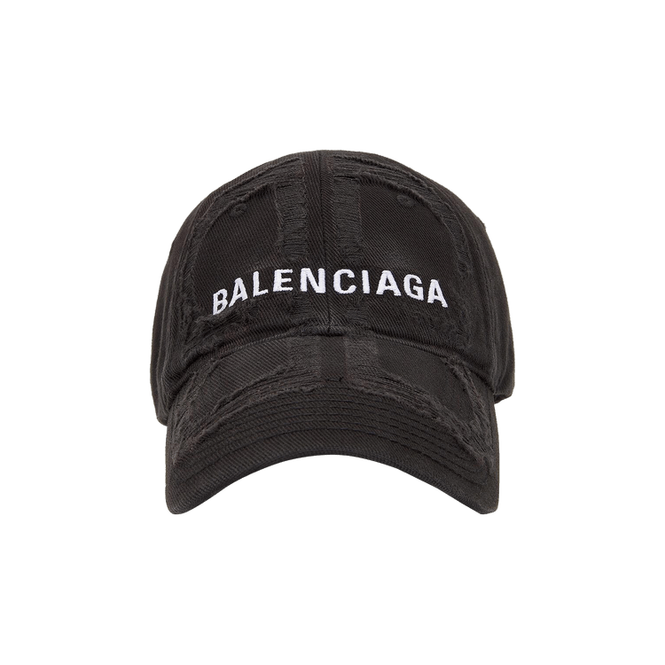 Balenciaga Laser Destroyed BB Cap 'Black/White'