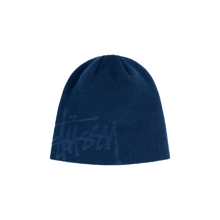 Stussy Debossed Stock Logo Skullcap Beanie 'Navy'