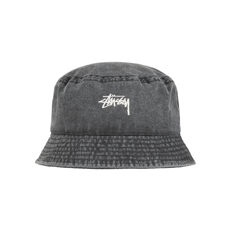 Stussy Washed Stock Bucket Hat 'Charcoal'