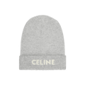 CELINE Ribbed Felted Wool Beanie 'Light Grey'