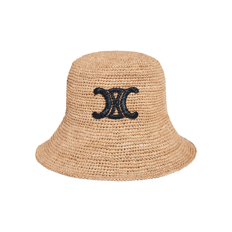 CELINE Triomphe Raphia Hat 'Natural/Black'
