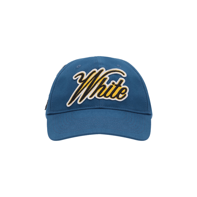Off-White World Varsity Baseball Cap 'Blue/Yellow'
