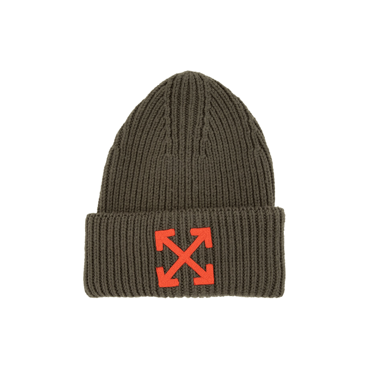 Off-White Arrow Ribbed Beanie 'Army Green/Orange'