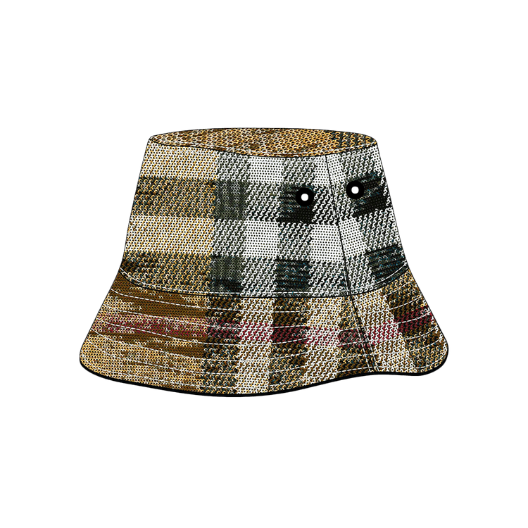 Burberry Check Sequin Bucket Hat 'Dark Birch Brown'