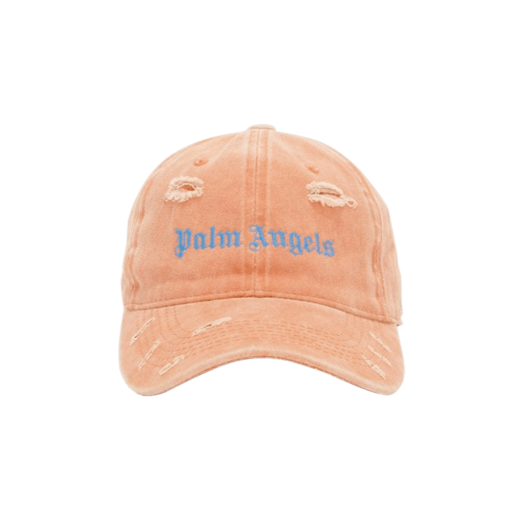 Palm Angels Ripped Logo Cap 'Orange/Blue'