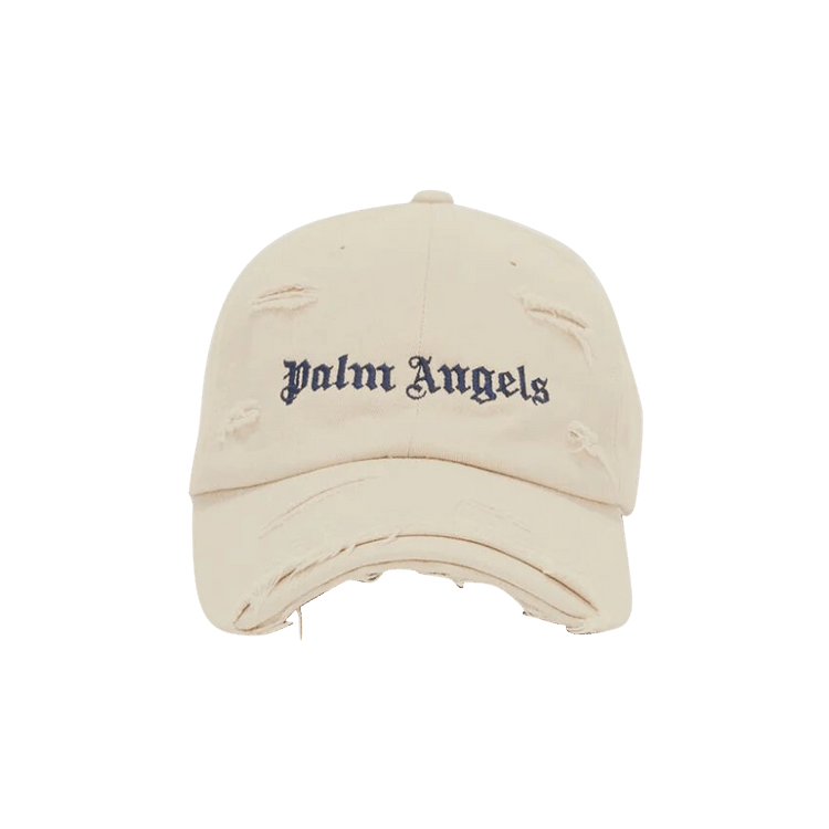 Palm Angels Ripped Logo Cap 'Beige/Black'
