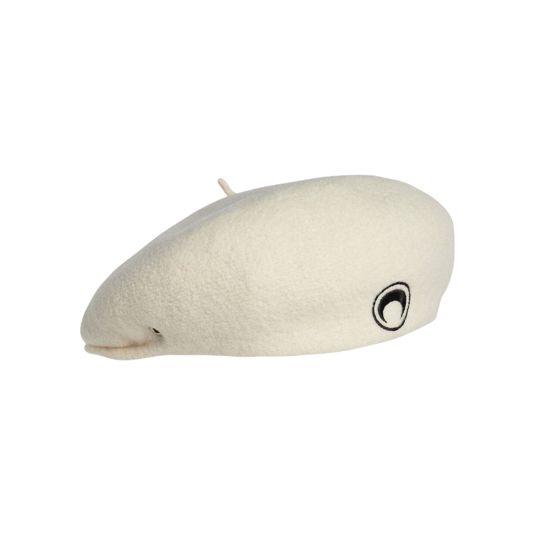 Marine Serre Embroidered French Beret 'White'