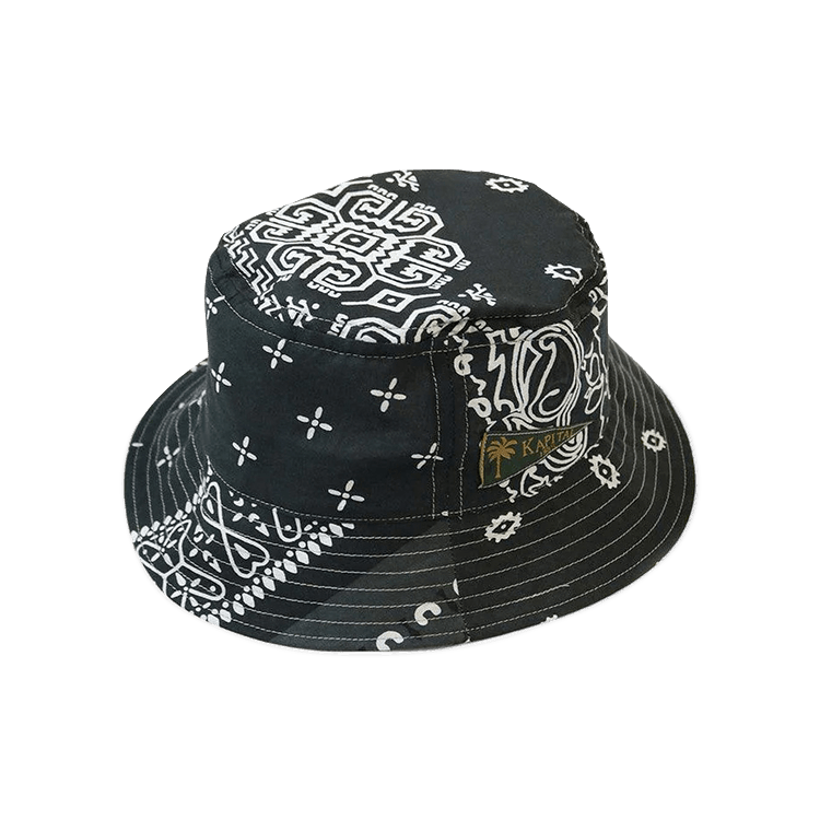 Kapital Bandana Patchwork Bucket Hat (Short Brim) 'Black'