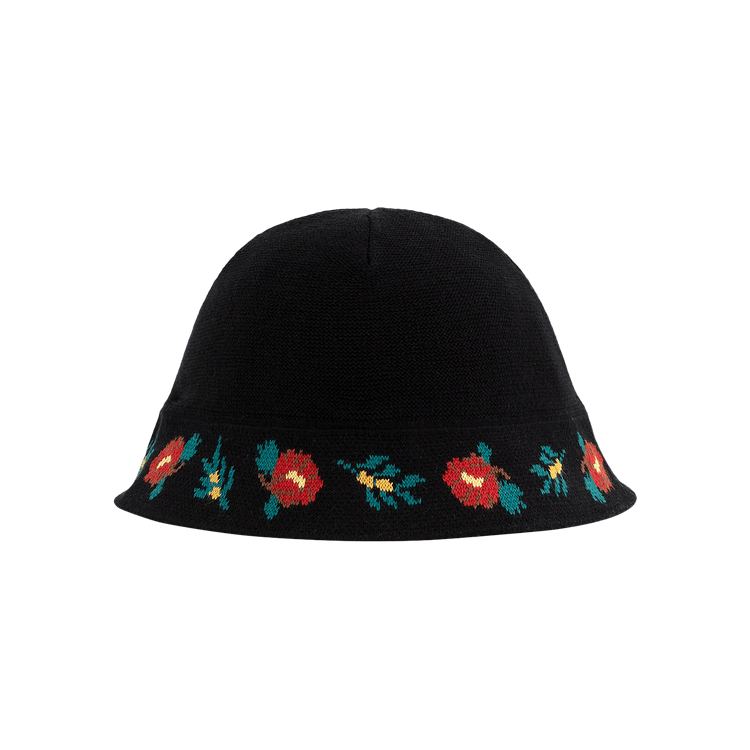 Aimé Leon Dore Floral Knit Bucket Hat 'Black Beauty'
