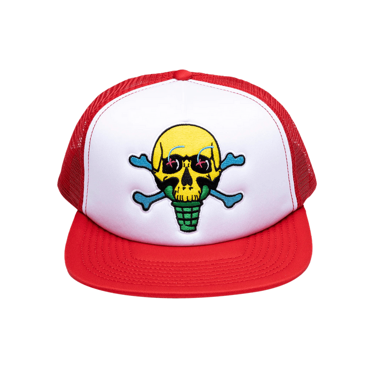 Icecream Skully Trucker Hat 'True Red'