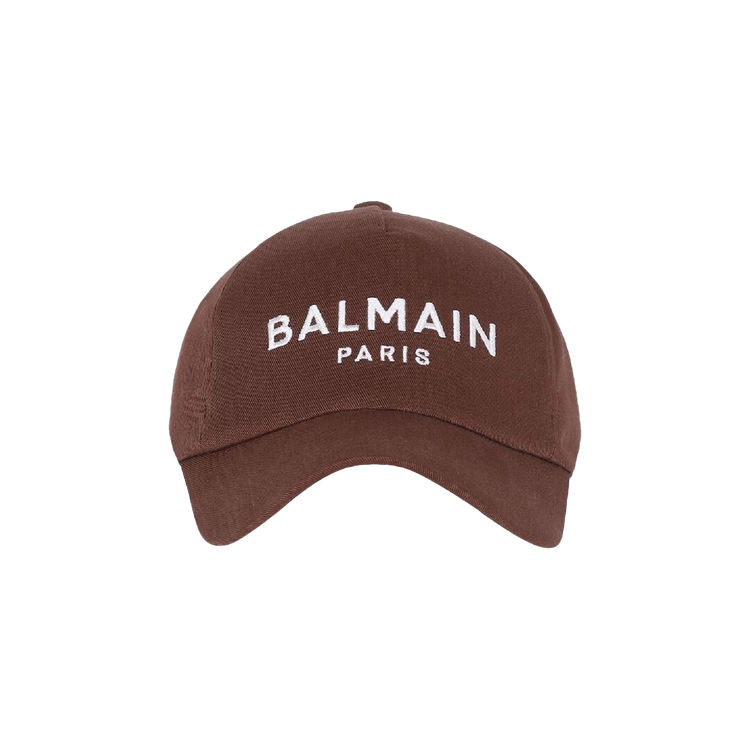 Balmain Logo Embroidered Cap 'Brown/White'