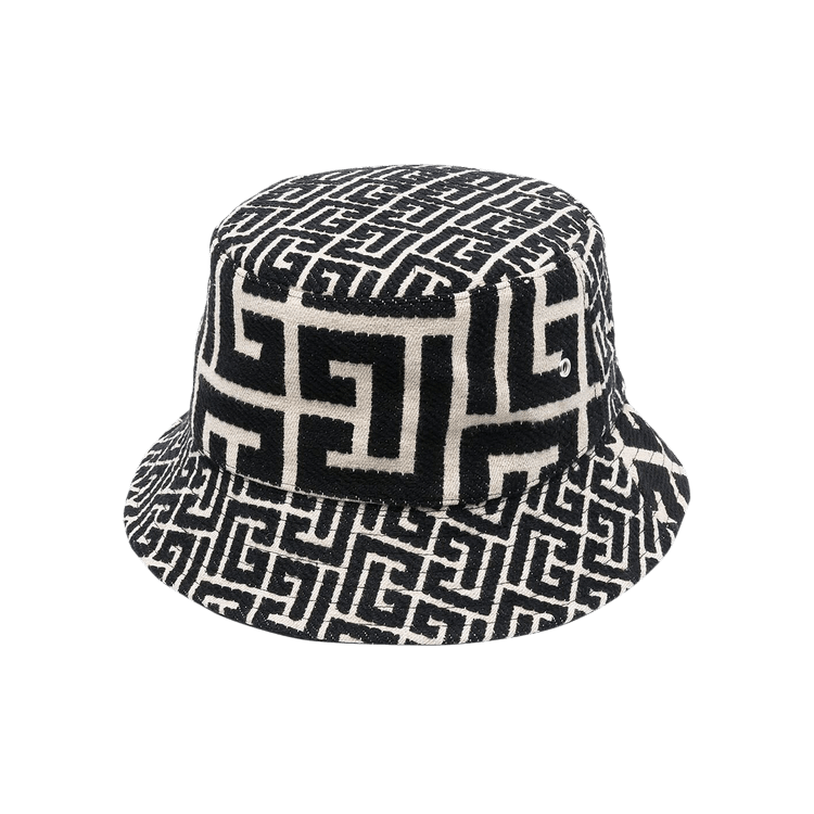 Balmain Monogram Motif Hat 'Ivory/Black'