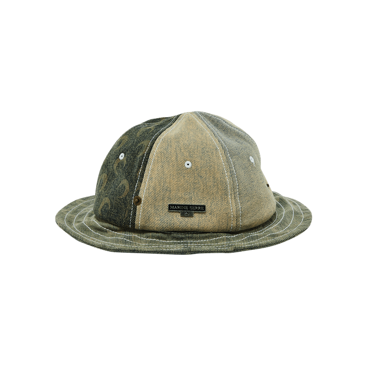 Marine Serre Regenerated Denim Bell Hat 'Washed Denim'