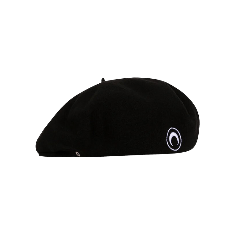 Marine Serre Embroidered French Beret 'Black'