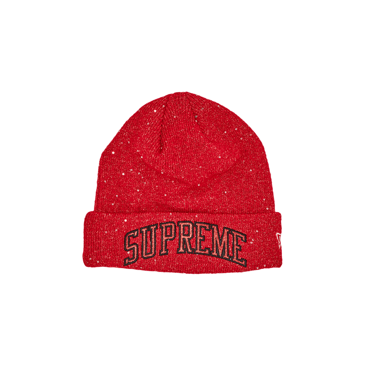 Supreme x New Era Metallic Arc Beanie 'Red'