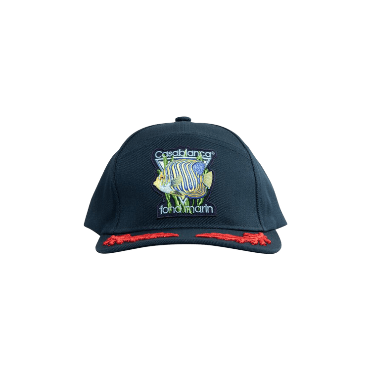 Casablanca Fond Marin Laurel Embroidered Cap 'Blue'