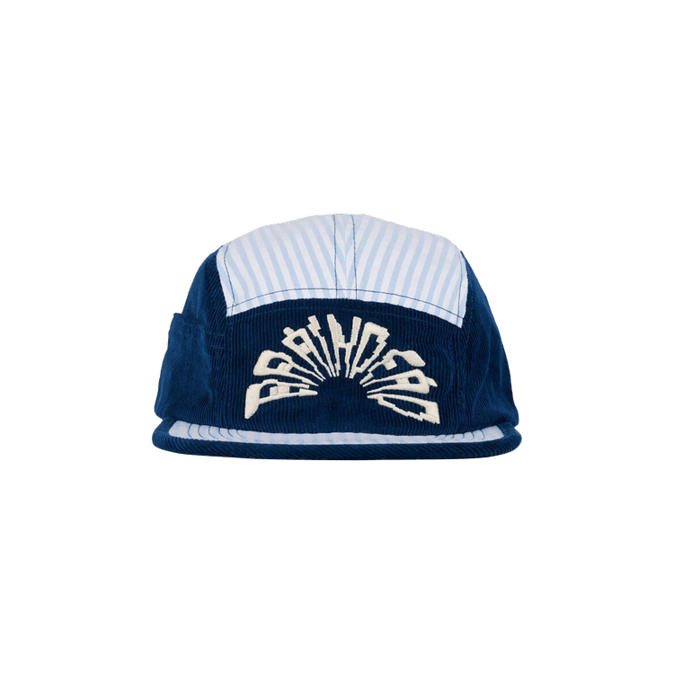 Brain Dead Maritime Seersucker 5 Panel Camp Hat 'Navy/Multicolor'