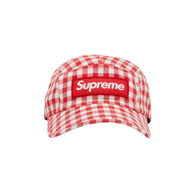 Supreme Gingham Camp Cap 'Red'