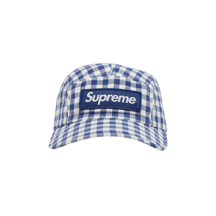 Supreme Gingham Camp Cap 'Navy'