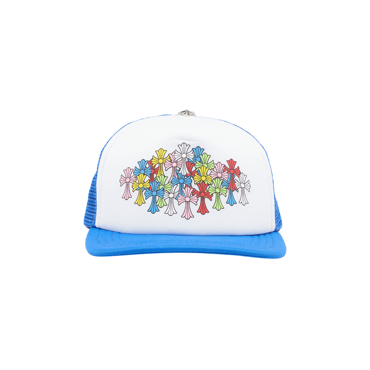 Chrome Hearts Multicolor Cross Trucker Hat 'Blue/White'