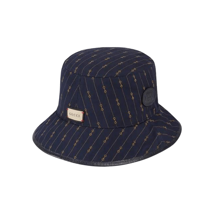 Gucci Reversible GG and Horsebit Bucket Hat 'Blue/Beige'
