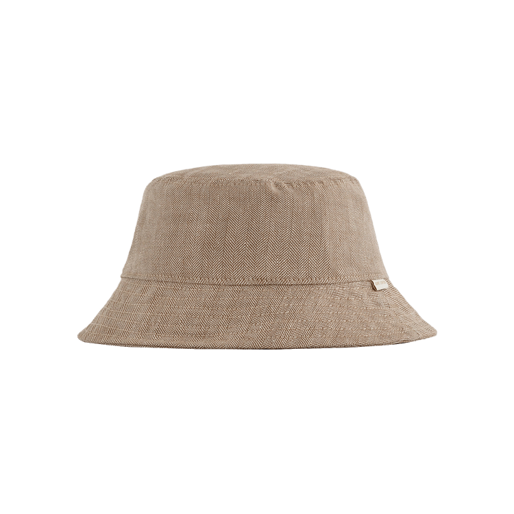 Aimé Leon Dore Linen Herringbone Bucket Hat 'Tan Herringbone'