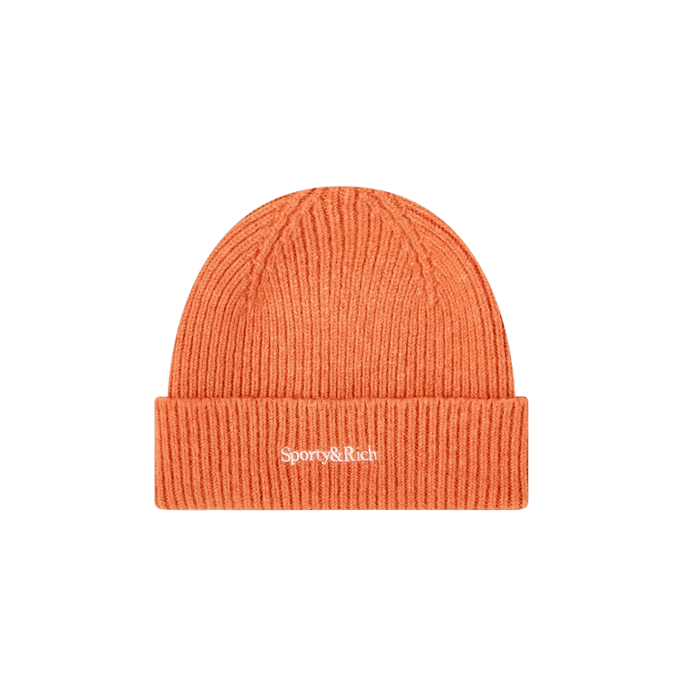 Sporty & Rich Serif Logo Beanie 'Turmeric/White'