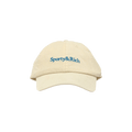 Sporty & Rich Serif Logo Corduroy Hat 'Cream/Ocean'