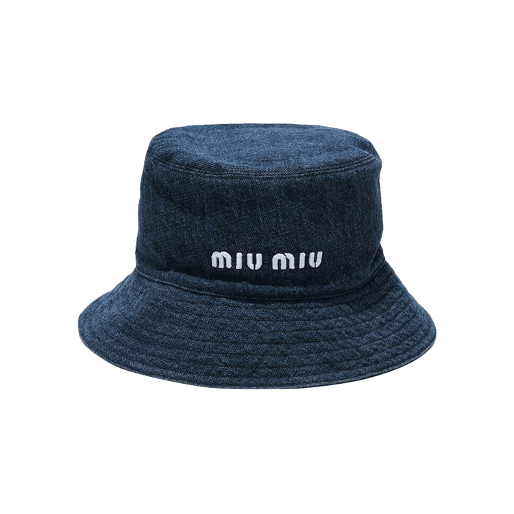Miu Miu Washed Denim Bucket Hat 'Blue/White'