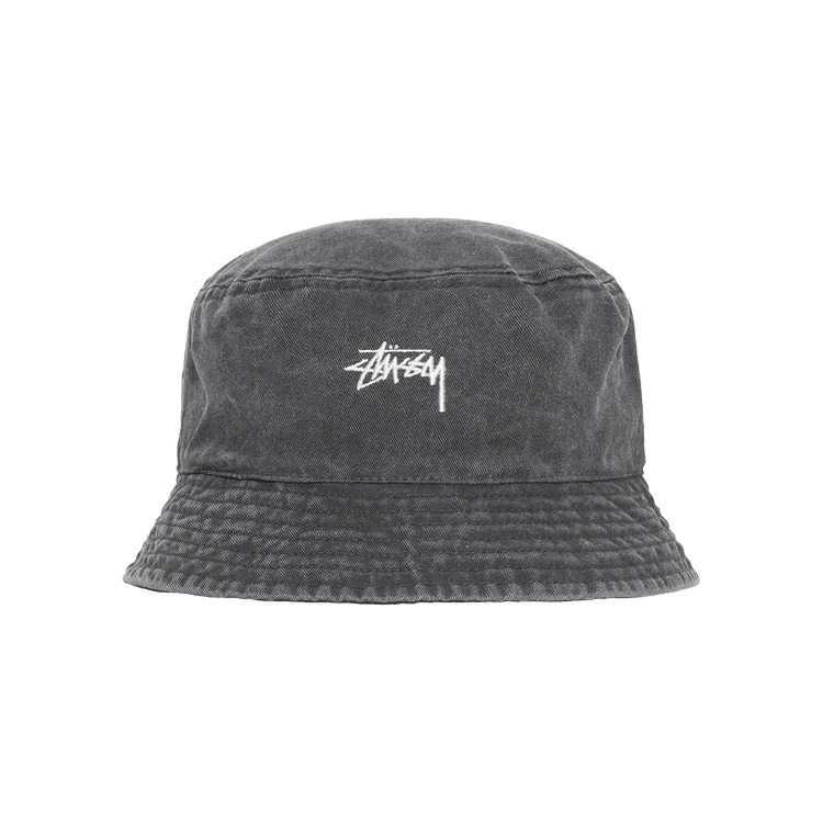 Stussy Washed Stock Bucket Hat 'Black'